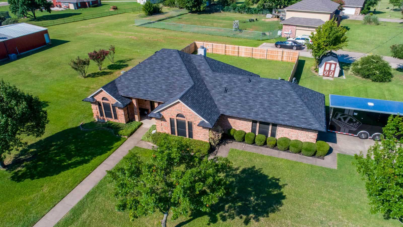 aerial photo of a Texas home